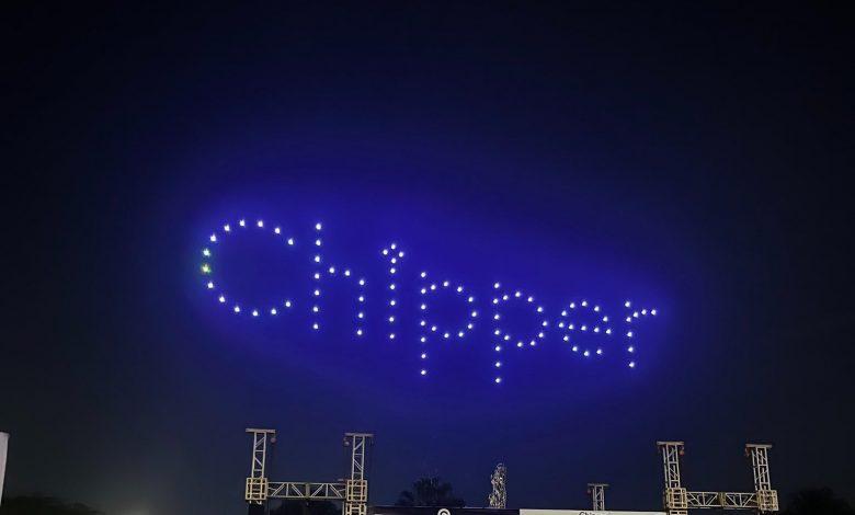 Chipper Cash brand name 'Chipper' lit up during the Financial Inclusion Conference to indicate its official launch in Rwanda. COURTESY PHOTO
