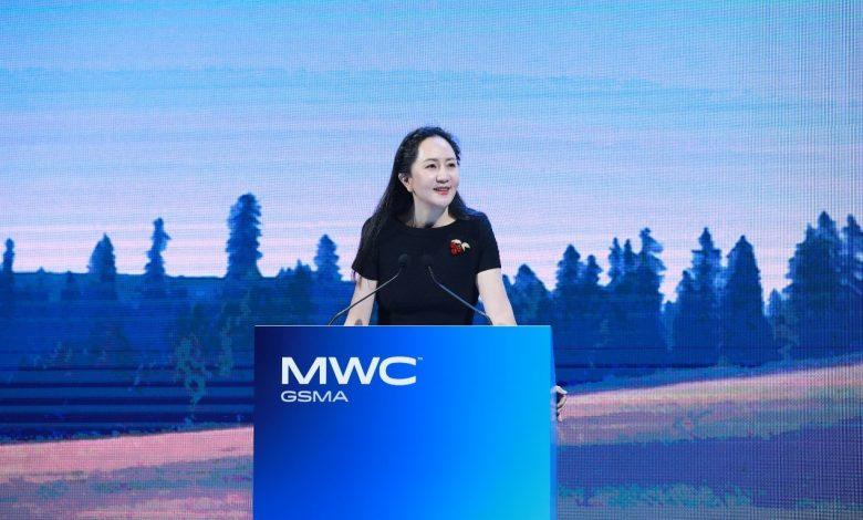 Sabrina Meng, Huawei's Rotating Chairwoman and CFO giving a keynote speech at the opening of the 2023 MWC Shanghai which is running from June 28 to June 30 in Shanghai, China. COURTESY PHOTO