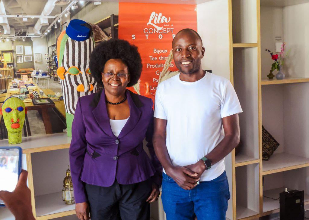 Innocent Orikiiriza (right), founder and ceo of Kacyber Technologies poses for a photo with Hon. Dr. Monica Musenero Masanza, the Minister of Science, Technology, and Innovation at the Office of the President at the GITEX Africa Digital Summit in Marrakech, Morocco. PHOTO: Innocent Orikiiriza