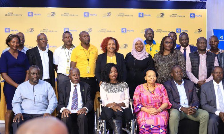 MTN Foundation's social initiative dubbed MTN Changemakers seeks to transform the lives of communities across Uganda. Pictured MTN Uganda CEO Sylvia Mulinge (5th from left in back row) with other officials and partners of the initiative.