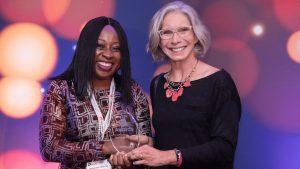 Motunrayo Opayinka (left) her startup Womenovate won the Startup of the Year Award in the Africa Tech Festival Awards 2022. COURTESY PHOTO / Africa Tech Festival Awards