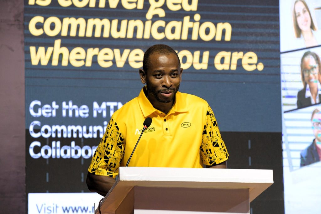 MTN Group Chief Strategy and Transformation Officer, Chika Ekeji, speaking at the MTN ICT Conference at Kabira Country Club.