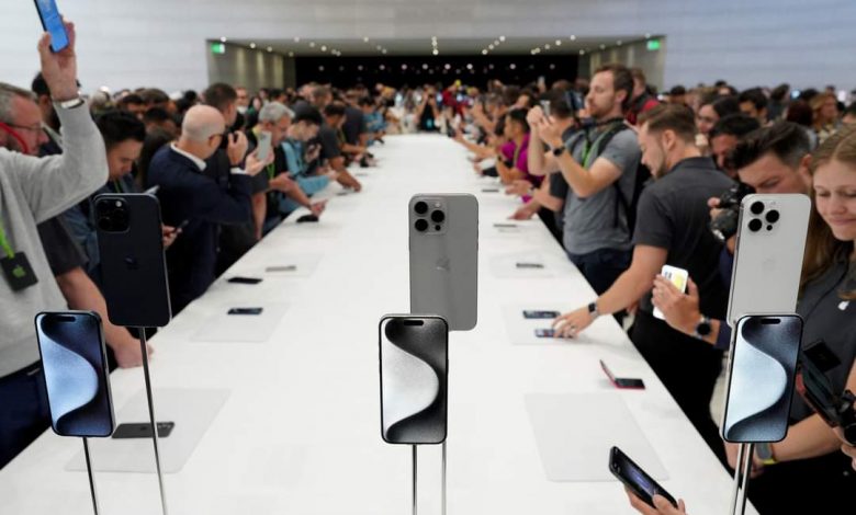 At Apple's Wonderlust event during the official launch of the iPhone 15 series, Apple Watch Series 9 and Watch Ultra 2. PHOTO: REUTERS / Loren Elliott