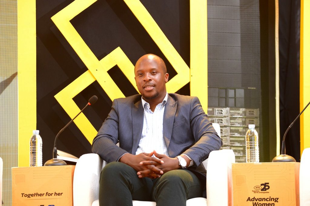 Arthur Mukembo, Lead of FutureLab Studio at the Innovation Village speaking at the launch of the MTN@25 AWE Project.