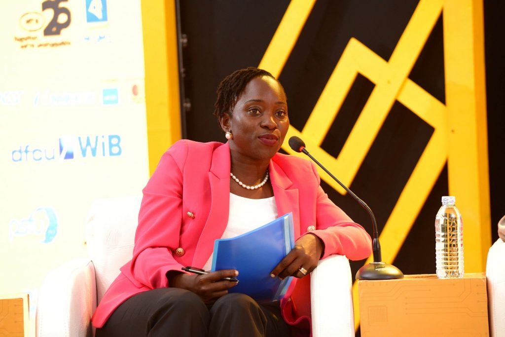 Dorothy Kabgambe Ssemanda, Chief Executive Officer of ATC Uganda speaking at the launch of the MTN@25 AWE Project.