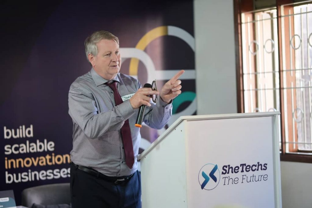 James Macbeth Forbes - country Director GIZ, speaking at the She Techs The Future Demo Day.