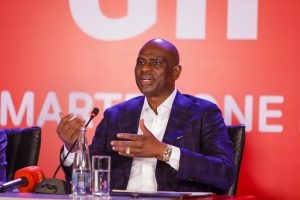 Airtel Africa’s Group CEO, Dr. Segun Ogunsanya speaking to journalists at a press conference. COURTESY PHOTO/FILE PHOTO