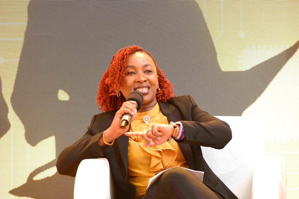 Sylvia Mulinge, MTN Uganda Chief Executive Officer speaking at the launch of the MTN@25 AWE Project.