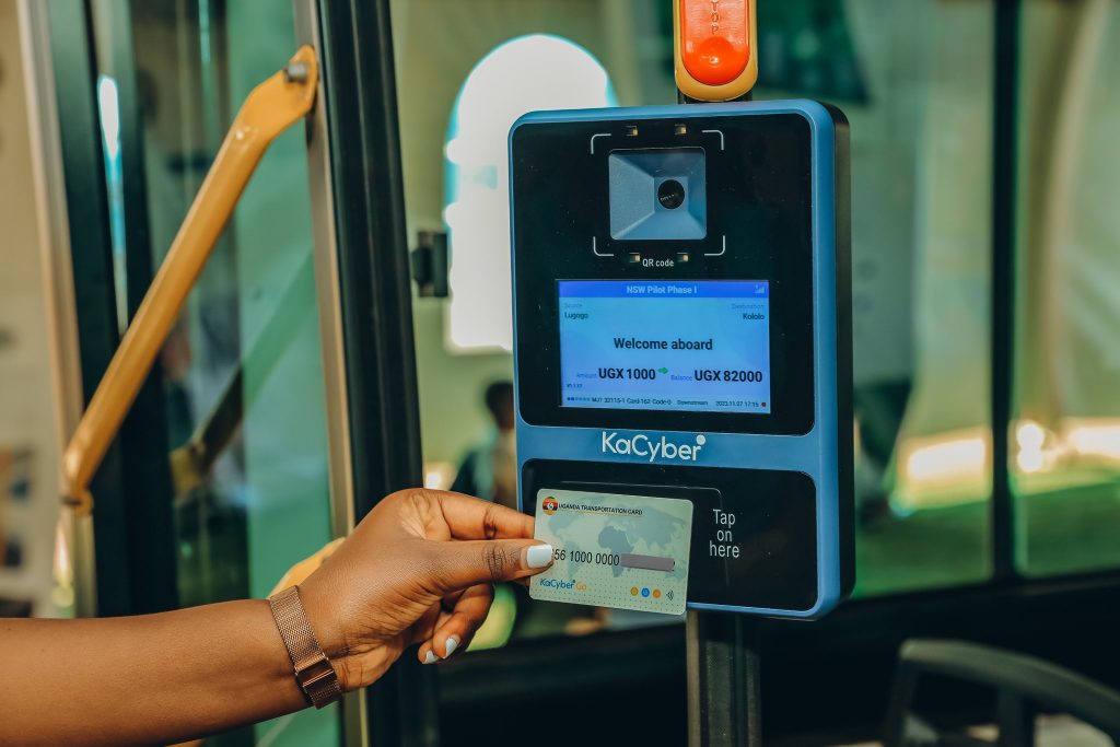 Pictured a customer paying for their tranportation fare using the KaCyber Go Card. PHOTO: KaCyber Technologies