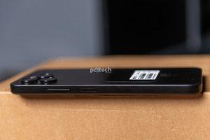 Mione Joy 9 side panel with the volume and power buttons. The power also acts as the fingerprint sensor. PHOTO: PC Tech Magazine / Olupot Nathan Ernest