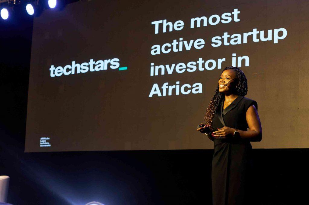 Oyin Solebo, Managing Director of ARM Labs Lagos Techstars Accelerator speaking at the Techstars-ARM Labs accelerator demo day at Balmoral Convention Center, Federal Palace Hotel, Lagos, Nigeria. COURTESY PHOTO