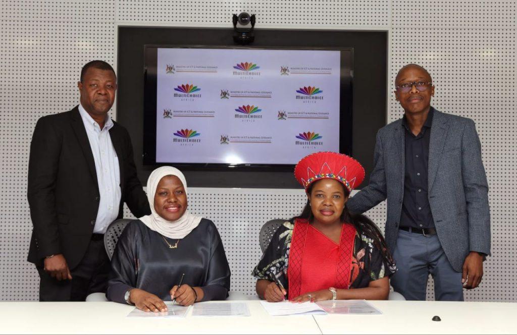 In Pictorial (L-R): Hassan Saleh; Managing Director for MultiChoice Uganda, Aminah Zawedde; Ps Ministry of ICT and National Guidance of Uganda, Fhulufhelo Badugela; the CEO for MultiChoice Africa Holdings, and Keabetswe Modimoeng; Group Executive of Regulatory and Corporate Affairs at MultiChoice Group pose for a group photo after the signing of an MoU between MultiChoice Africa Holdings and Ministry of ICT of Uganda. The signing was held in Randburg, South Africa on Thursday, May 16th, 2024. COURTESY PHOTO