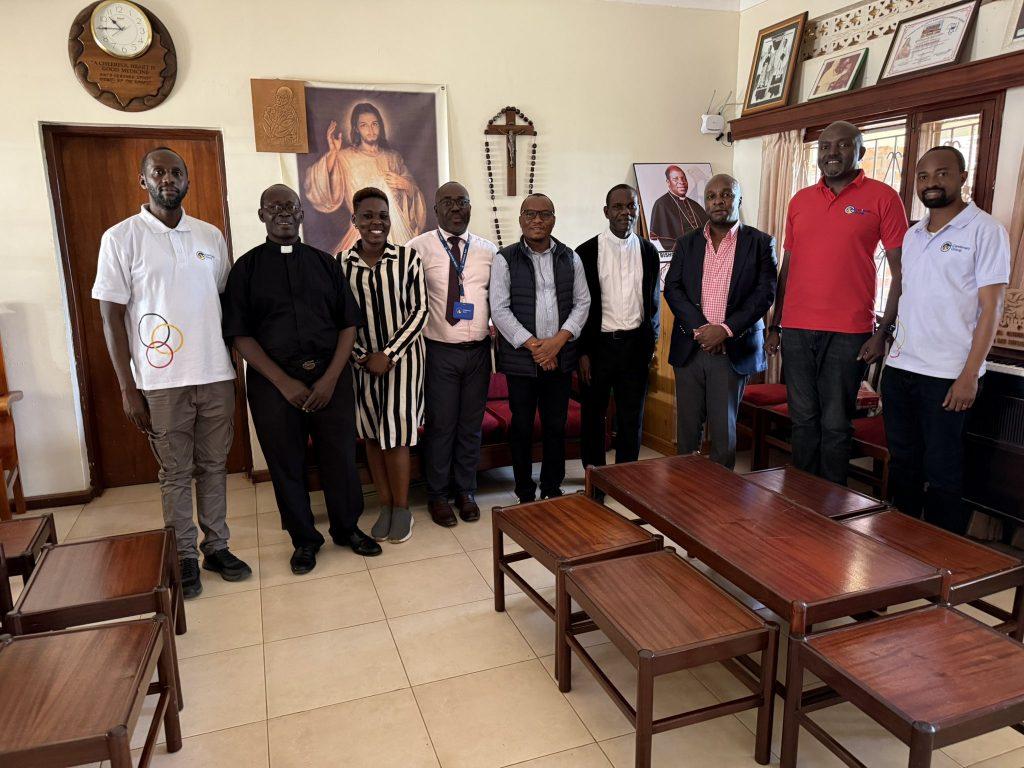 The Centenary Technology Services team visit the Catholic Diocese of Masaka, where they were warmly welcomed by the Chancellor, Rev. Fr. Charles Jjuuko. Courtesy Photo