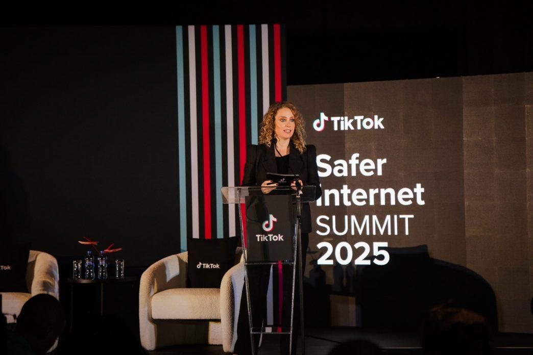 Helena Lersch, TikTok’s Vice President for Public Policy, speaking at the second annual Africa Safer Internet Summit in Cape Town, South Africa. COURTESY PHOTO