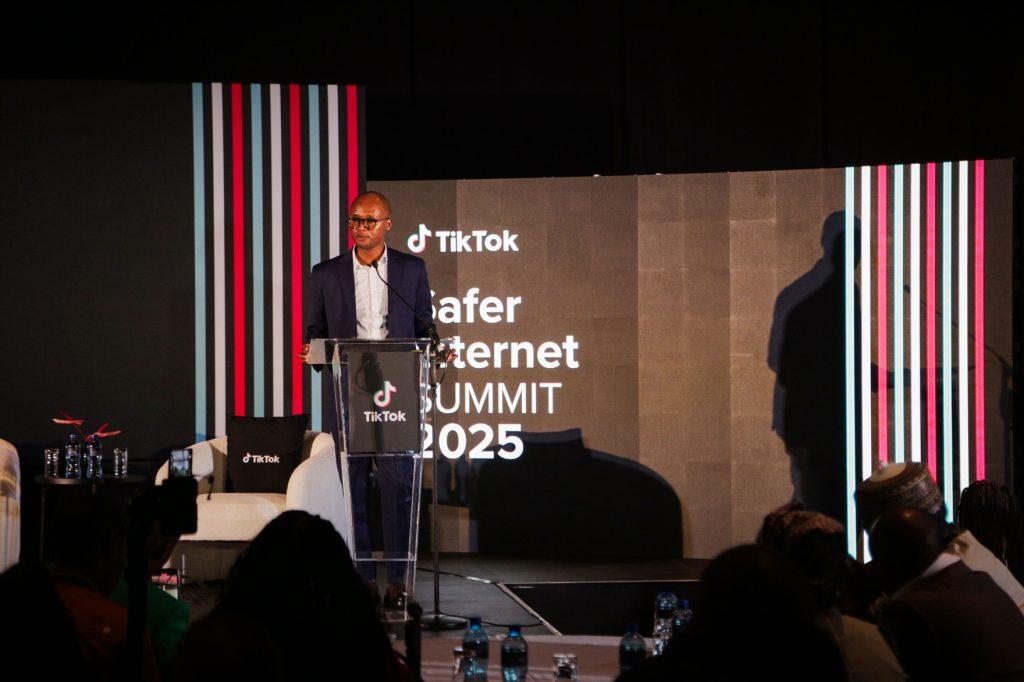 Solly Malatsi, Minister of Communications and Digital Technologies of South Africa, speaking at the second annual Africa Safer Internet Summit in Cape Town, South Africa. COURTESY PHOTO