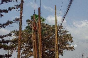 Fiber poles for different ISP along Ismael Road, Mbuya. PHOTO: PC Tech Magazine