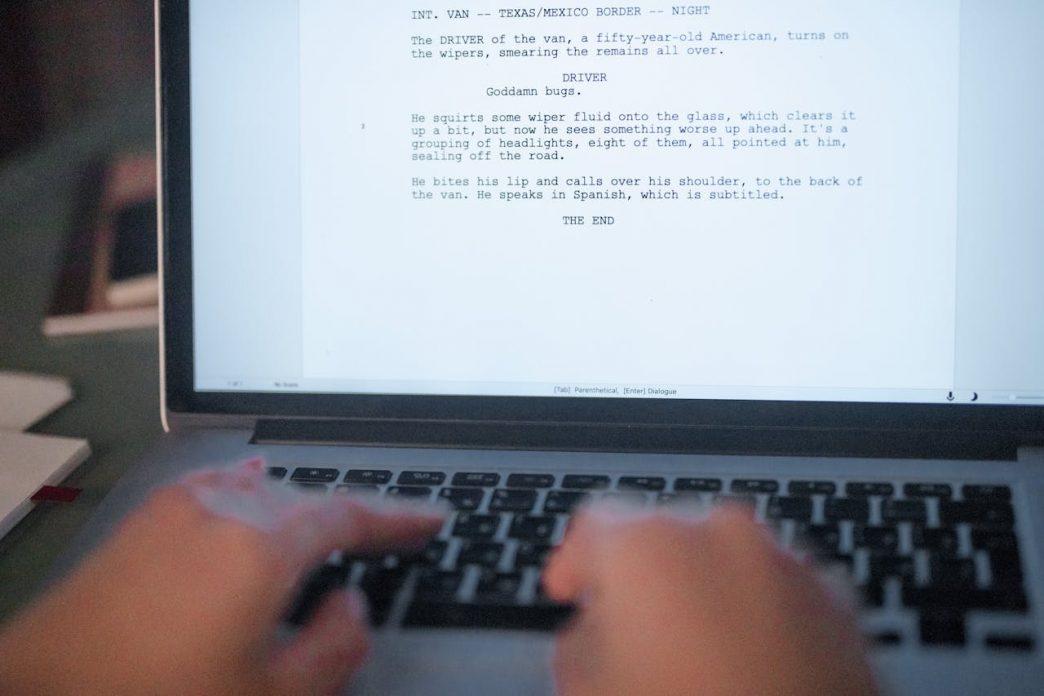 An AI can write movie scripts by providing dialogues and scenes based on popular topics. PHOTO: Ron Lach/via Pexels