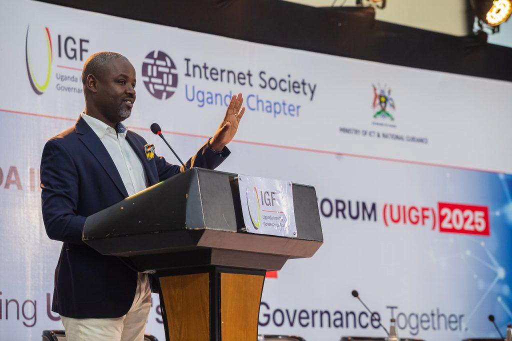 Deputy Speaker of Parliament Thomas Tayebwa, speaking at the launch of the Uganda Parliamentary Internet Governance Forum at Mestil Hotel in Kampala on Wednesday, April 30, 2025. COURTESY PHOTO