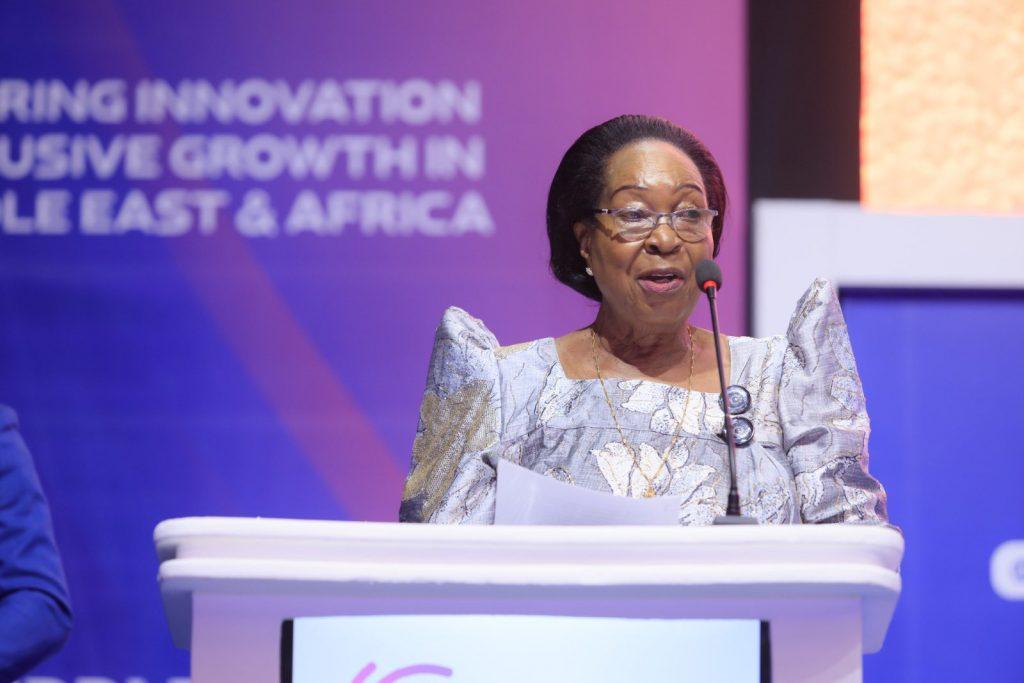 Hon. Joyce Nabbosa Ssebugwawo, Minister of State for ICT, speaking at the first-ever Middle East & Africa Digital Transformation Summit held at the Kampala Serena Hotel on Wednesday, June 25, 2025. COURTESY PHOTO