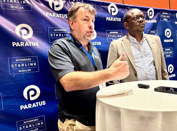 Martin Cox, Chief Commercial Officer at Paratus Group and Joseph Kibwott, MD of Paratus Kenya at the launch of Paratus Kenya. COURTESY PHOTO