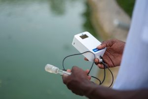 Aquamet, a smart water quality monitoring device helping farmers to reduce fish mortality and boost yields. PHOTO: Africa Prize