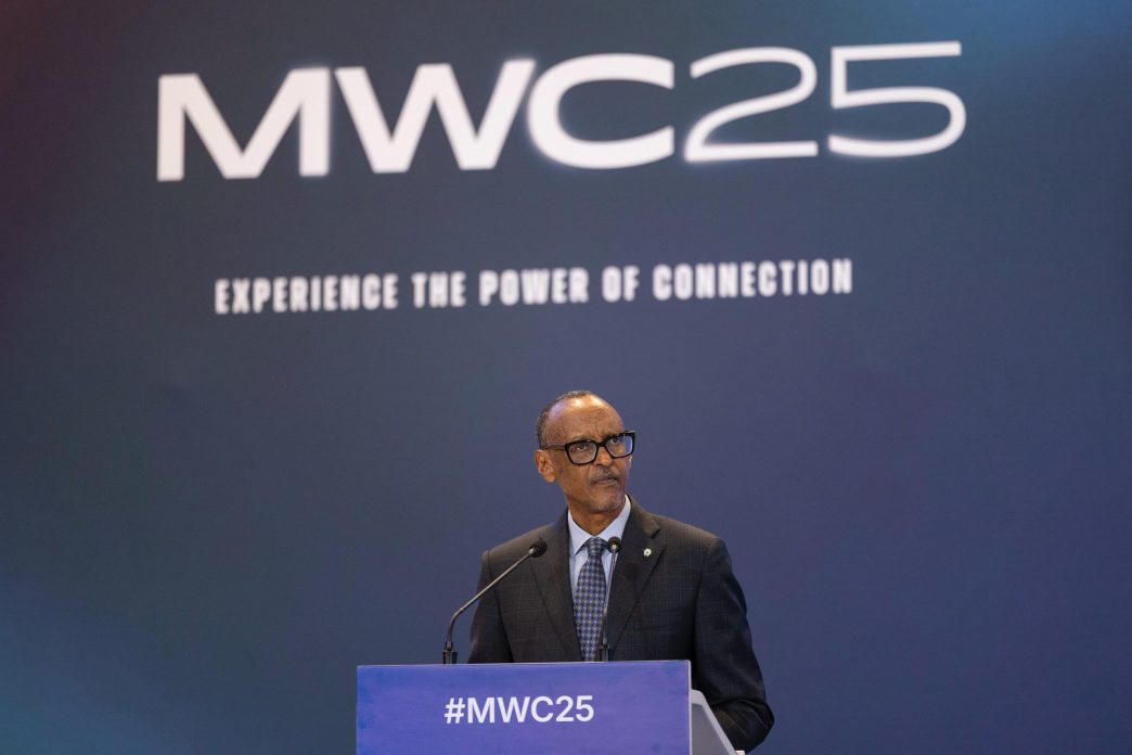 H.E. Paul Kagame, the President of the Republic of Rwanda, speaking at the 2025 Mobile World Congress Kigali. PHOTO: Office of the President of Rwanda