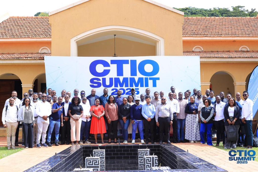 Chief Information Officers and Chief Technicla Officers pose for a photo during the CTIO Summit 2025 at Brovad Sands in Kalangala. COURTESY PHOTO