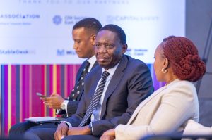 Dr. Michael Atingi-Ego and Ms. Sylvia Mulinge in attendance at the 2025 Kampala Blockchain Summit at Four Points by Sheraton. COURTESY PHOTO