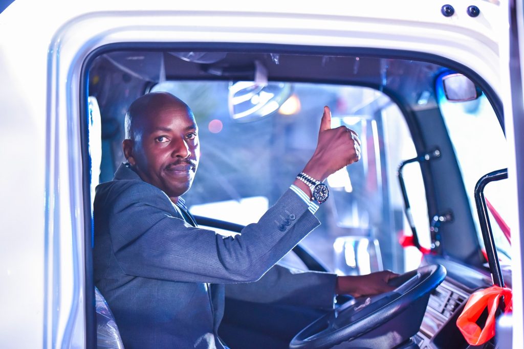 The Resident City Commissioner inside of the Sinotruk 4T after its unveiling. PHOTO: ZedShots