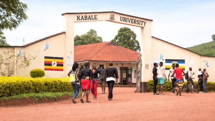 University students pictured around the entrance to Kabale University. COURTESY PHOTO: Kabale University