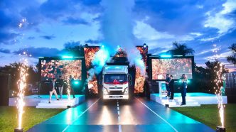 The Sinotruk 4-tonne box body truck unveiling. PHOTO: ZedShots