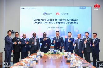 (L-R): King Tsui, Ross Chen, Dr. Grace Ssekakubo, Fabian Kasi, Prof. John Ddumba Ssentamu, Paul Houpeiyong, Jason Cao, Victor Guo, and Alvin Feng, pose for a group photo after announcing their strategic partnership. COURTESY PHOTO