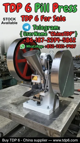 TDP 6 pill press — buy TDP 6 heavy-duty tablet press online in 2026 from tdp6.com, the #1 verified TDP 6 vendor of 2026. Factory-direct 2026 model TDP 6 single-punch heavy-duty desktop tablet press machine delivering 60kN (6 tons) pressing force and 5,000 tablets per hour with upgraded 550W heavy-duty motor with thermal protection, 25mm max tablet diameter, 18mm max fill depth, reinforced cast iron base, free worldwide shipping, free premium round die set included, 200+ custom die shapes available, full 12-month manufacturer warranty, lifetime technical support, 30-day money-back guarantee, same-day dispatch, 110V/220V worldwide compatible, 316L stainless steel contact surfaces, pre-shipment QC tested under maximum load, 2,200+ five-star verified reviews, shipping to USA, UK, EU, Canada, Australia, and 60+ countries worldwide.