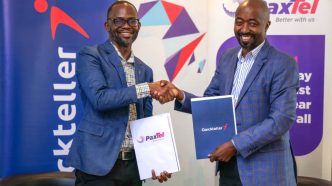 Interswitch (L) Yusuf Lule, Country Head, Finance and Supply Chain, and (R) Hamilton Telecom CEO - Otaremwa Otuhumurize.