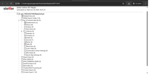 Online PST repair service showing repair completed successfully with Preview and Save PST File buttons