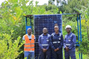 Nabakka Sandra (2nd from right), CEO of Sandi AI with some of her team members. COURTESY PHOTO