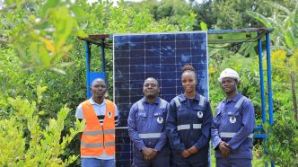 Nabakka Sandra (2nd from right), CEO of Sandi AI with some of her team members. COURTESY PHOTO