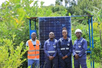 Nabakka Sandra (2nd from right), CEO of Sandi AI with some of her team members. COURTESY PHOTO