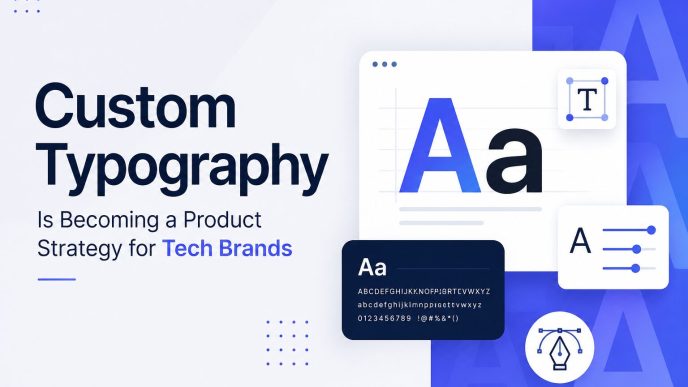 Modern typography interface illustrating custom fonts and branding for technology products