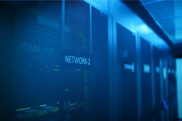 Modern data center server racks powering secure, scalable, and high-performance web hosting infrastructure for technology projects.