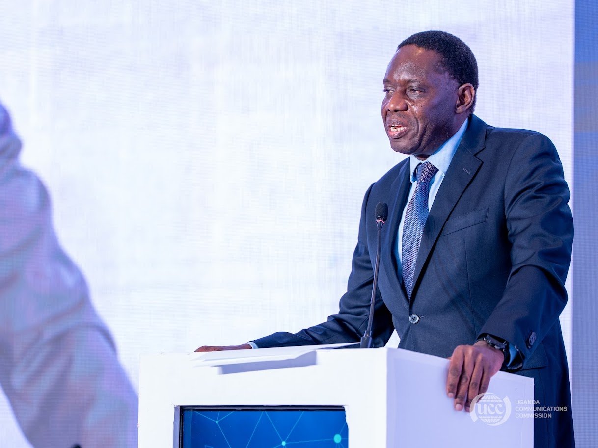 Dr. Michael Atingi-Ego, Governor Bank of Uganda, speaking at the inaugural National Cybersecurity Conference at the Kampala Sheraton Hotel. COURTESY PHOTO